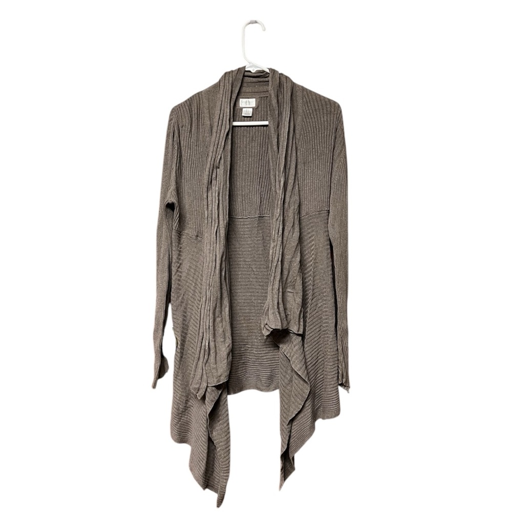 ▫️MOTHERHOOD MATERNITY: Women’s L, dark tan long sleeve high low cardigan▫️